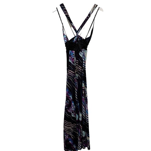XOXO Womens Multicolor Maxi Dress Formal Gown Purple Black Medium - Picture 3 of 16